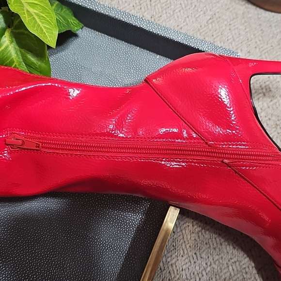 NWOT INC International Concepts Vibrant Red Over the Knee Boots - Picture 5 of 9
